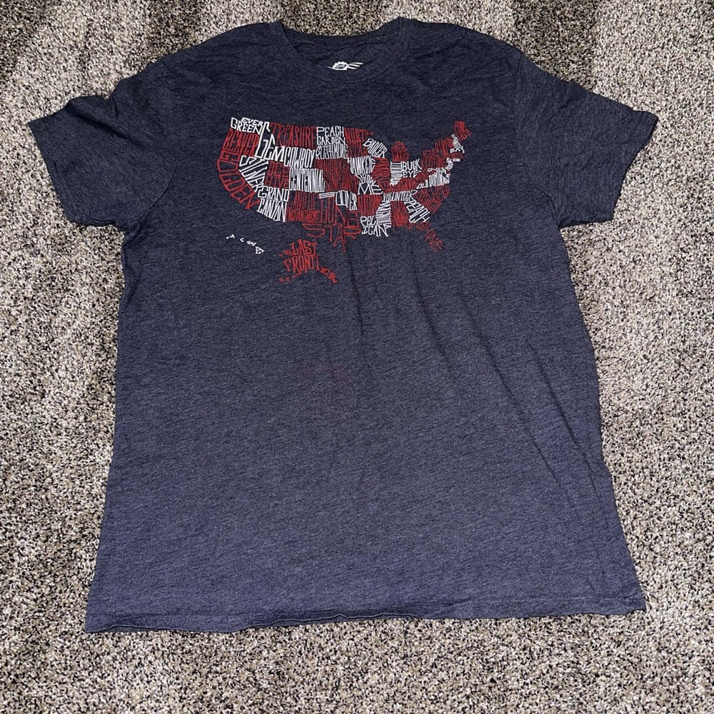 MAD Engine Navy US States Graphic Tee